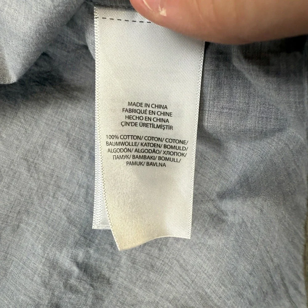 Polo Ralph Lauren‎ Shirt Mens Large Gray Slim Fit Cotton Stretch Lightweight